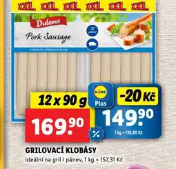 Lidl Grilovací klobásy nabídka