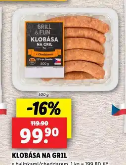 Lidl Klobása na gril nabídka