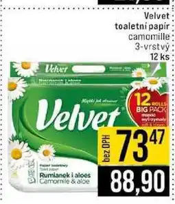 Jip Velvet toaletní papír camomille 3-vrstvý 12 ks nabídka