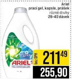 Jip Ariel prací gel, kapsle, prášek různé druhy 26-40 dávek nabídka