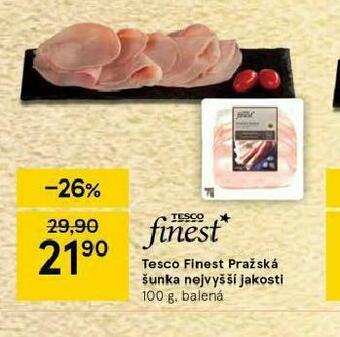 Tesco Pražská šunka nejvyšší jakosti nabídka