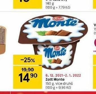 Tesco Zott monte nabídka