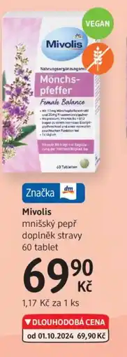 dm drogerie Mivolis mnišský pepř doplněk stravy nabídka