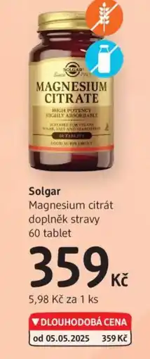 dm drogerie Solgar Magnesium citrát doplněk stravy nabídka