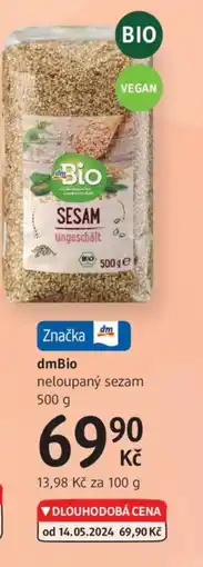 dm drogerie Dmbio neloupaný sezam nabídka