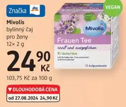 dm drogerie Mivolis bylinný čaj pro ženy nabídka