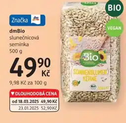 dm drogerie DmBio slunečnicová semínka nabídka