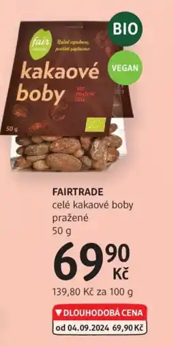 dm drogerie FAIRTRADE celé kakaové boby pražené nabídka