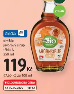dm drogerie DmBio javorový sirup třída A nabídka