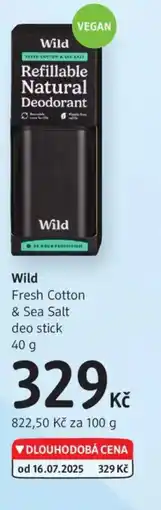 dm drogerie Wild Fresh Cotton & Sea Salt deo stick nabídka