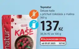 dm drogerie Topnatur Deluxe kaše s příchutí čokoláda a malina nabídka