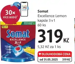dm drogerie Somat Excellence Lemon kapsle 3 v1 nabídka