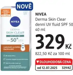 dm drogerie NIVEA Derma Skin Clear denní UV fluid SPF 50 nabídka