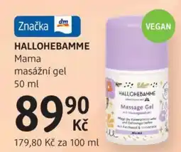 dm drogerie HALLOHEBAMME Mama masážní gel nabídka