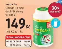 dm drogerie Maxi vita Omega 3 Forte + doplněk stravy nabídka