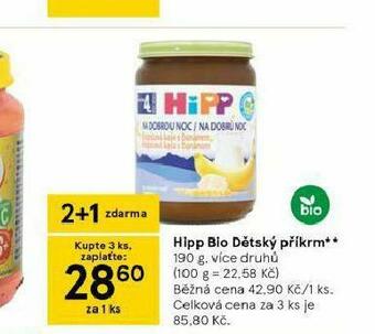 Tesco Hipp bio dětský příkrm nabídka