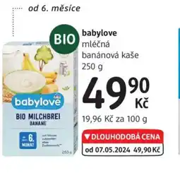 dm drogerie Babylove mléčná banánová kaše nabídka