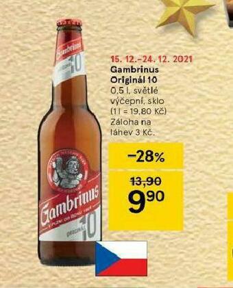 Tesco Pivo gambrinus originál nabídka