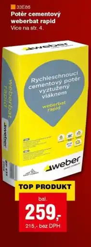 DEK Potěr cementový weberbat rapid nabídka