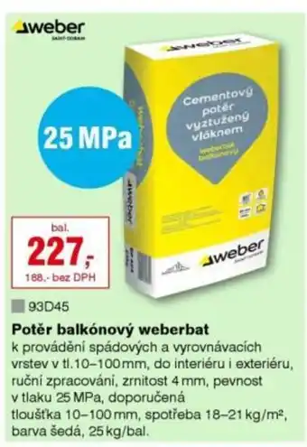 DEK Potěr balkónový weberbat nabídka