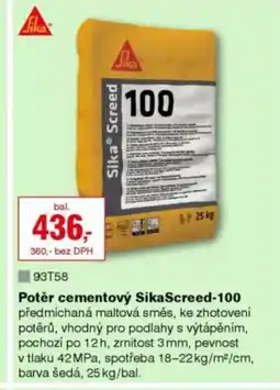 DEK Potěr cementový SikaScreed-100 nabídka