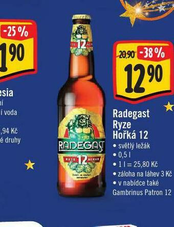Jip Pivo radegast ryze hořká 12 nabídka