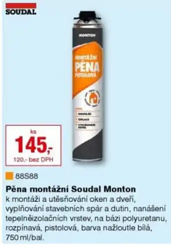 DEK Pěna montážní Soudal Monton nabídka