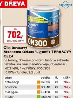 DEK Olej terasový Stachema ON300/Lignofix TERASOVÝ OLEJ nabídka