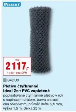 DEK Pletivo čtyřhranné Ideal Zn + PVC zapletené nabídka