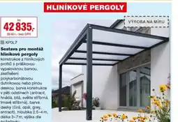 DEK Sestava pro montáž hliníkové pergoly nabídka