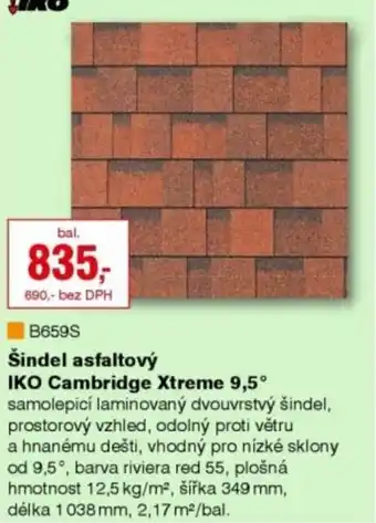 DEK Šindel asfaltový IKO Cambridge Xtreme 9,5° nabídka