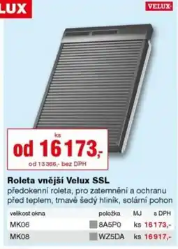 DEK Roleta vnější Velux SSL nabídka