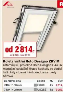 DEK Roleta vnitřní Roto Designo ZRV M nabídka