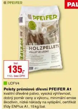 DEK Pelety prémiové dřevní PFEIFER A1 nabídka