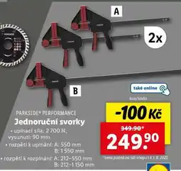 Lidl PARKSIDE PERFORMANCE Jednoruční svorky nabídka