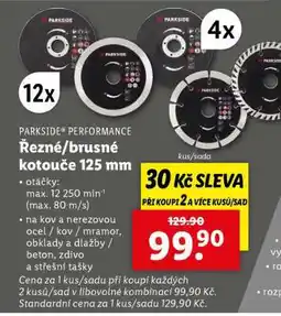 Lidl PARKSIDE PERFORMANCE Řezné/brusné kotouče 125 mm nabídka