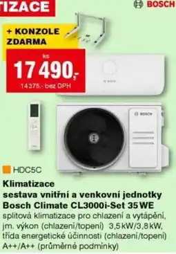 DEK Klimatizace sestava vnitřní a venkovní jednotky Bosch Climate CL3000i-Set 35 WE nabídka