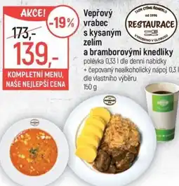 Globus Vepřový vrabec s kysaným zelím a bramborovými knedlíky nabídka
