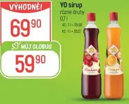 Globus YO sirup nabídka