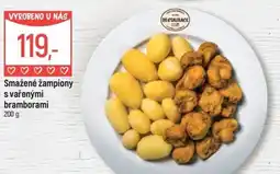 Globus Smažené žampiony svařenými bramborami nabídka