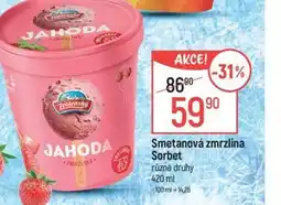 Globus Smetanová zmrzlina Sorbet nabídka