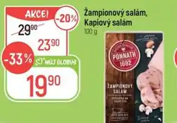 Globus Žampionový salám, Kapiový salám nabídka
