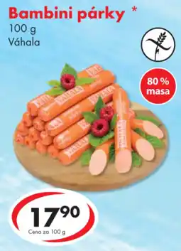 CBA Bambini párky nabídka