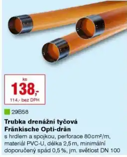 DEK Trubka drenážní tyčová Fränkische Opti-drän nabídka