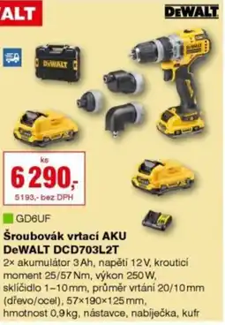 DEK Šroubovák vrtací AKU DeWALT DCD703L2T nabídka