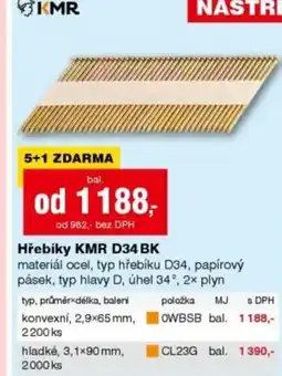DEK Hřebíky KMR D34 BK nabídka