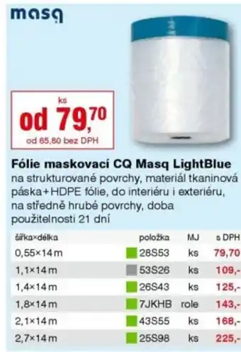 DEK Fólie maskovací CQ Masq LightBlue nabídka
