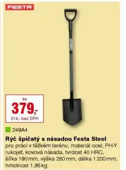 DEK Rýč špičatý s násadou Festa Steel nabídka
