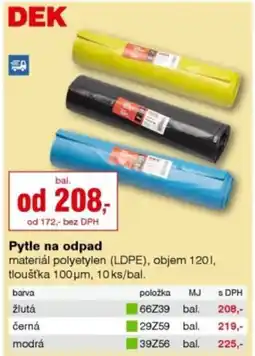 DEK Pytle na odpad nabídka