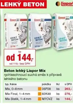 DEK Beton lehký Liapor Mix nabídka